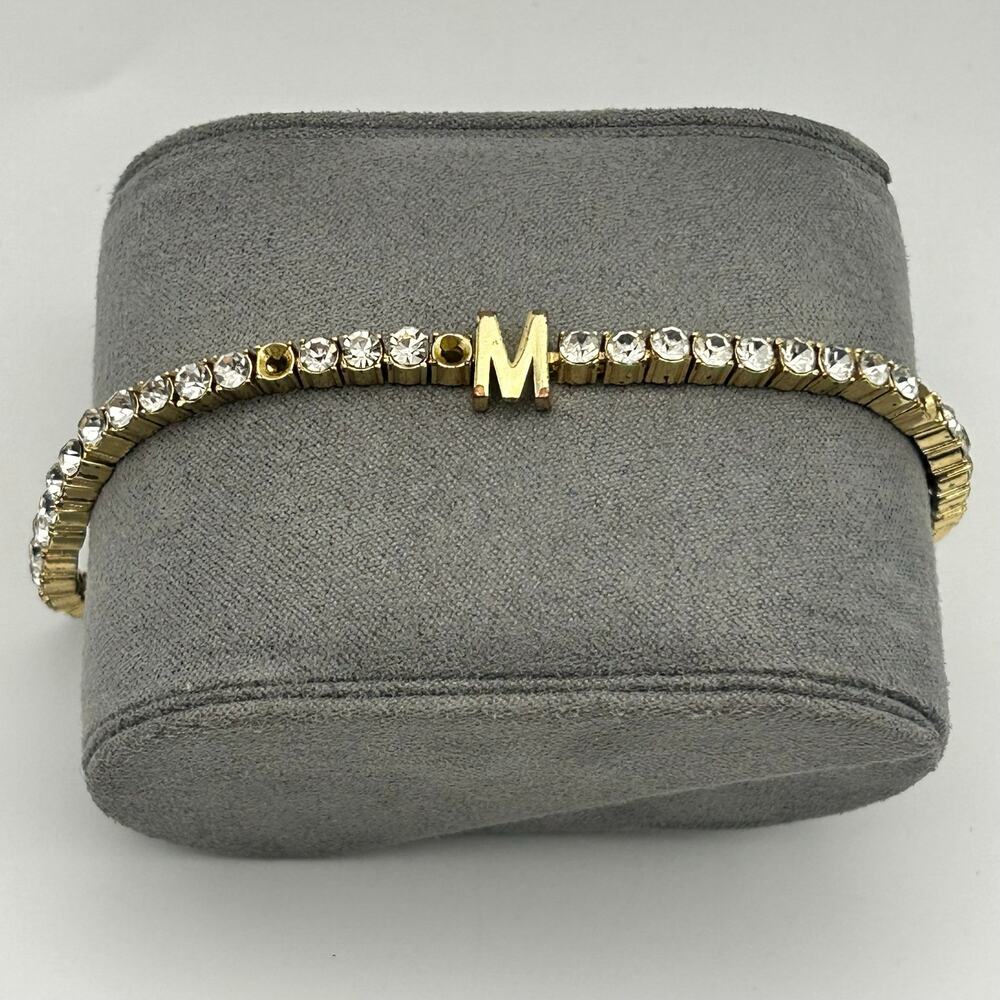 Baublebar Gold-Tone Tennis Bracelet with “M” Accent